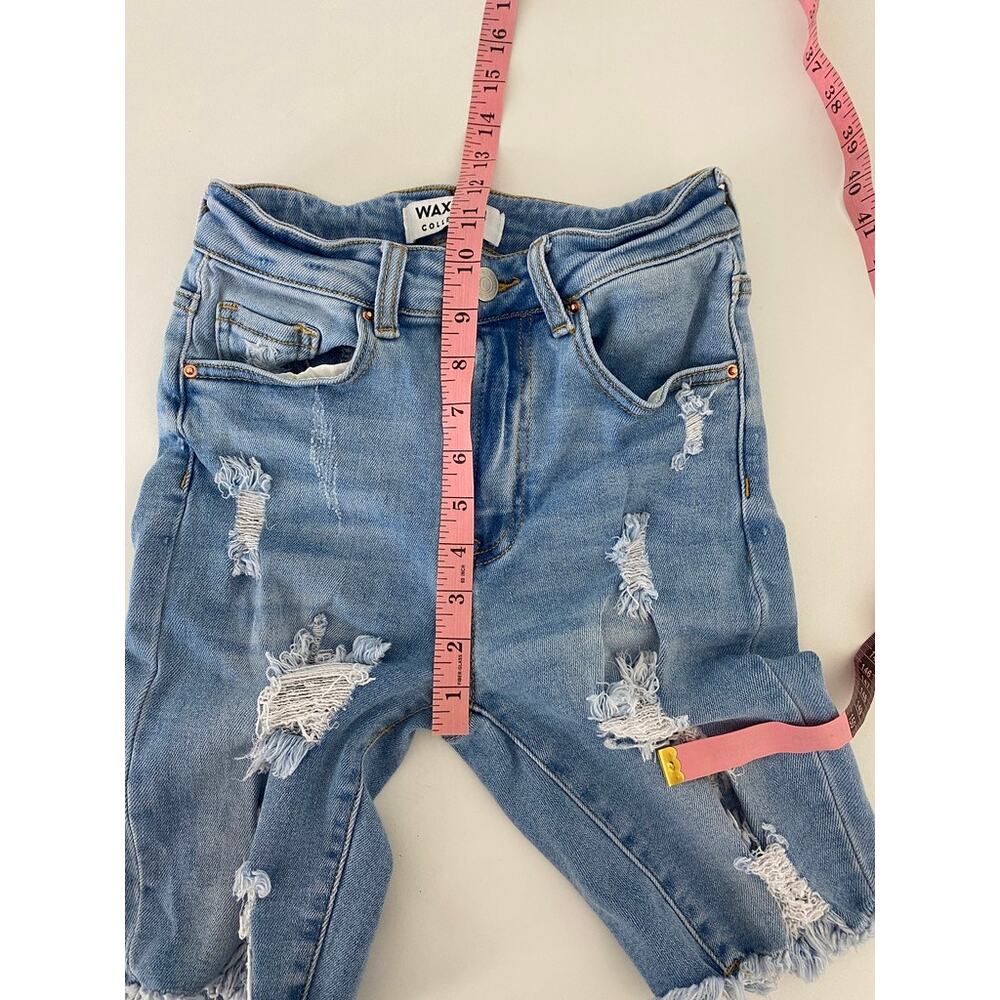 Wax Jeans Distressed Uber High Rise Cut-Off Jean Shorts Dirty Dancing - Sz Small - Picture 4 of 9